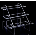 Acrylic Knock Down 3 Tier Display Rack w/ 4" Deep Steps